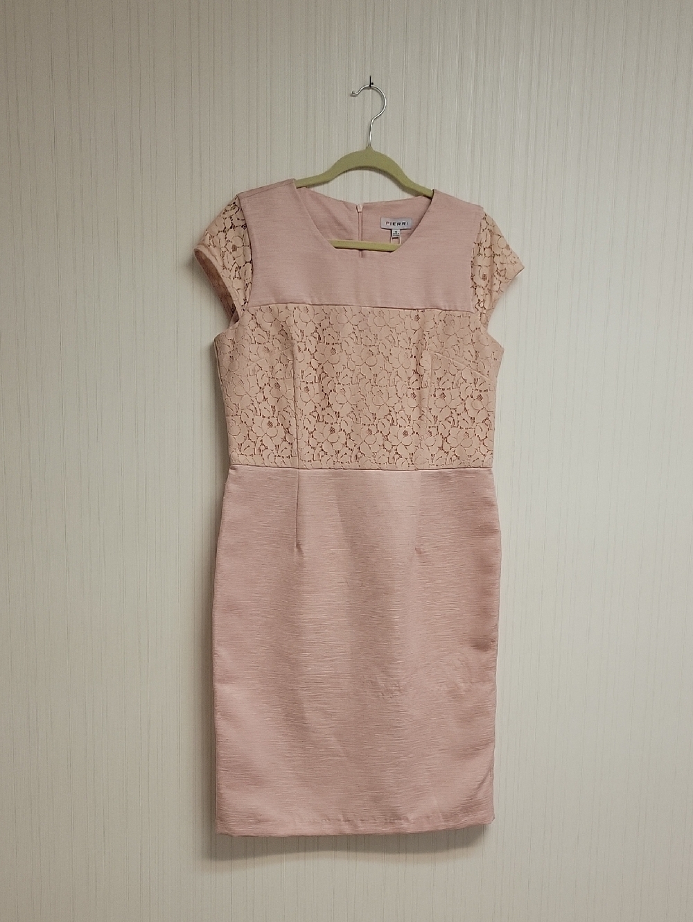 Pierri Rose Pink Lace-Accent Sheath Dress Women's 10. New Office Church summer